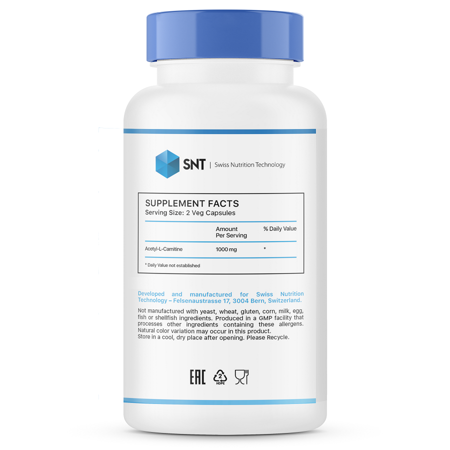 Для снижения веса SNT Acetil L-Carnitin 500mg (180 кап.)